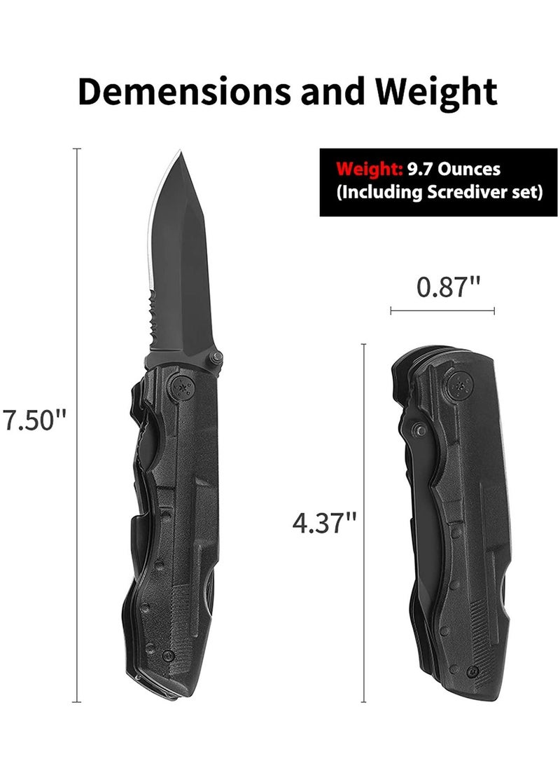 KASTWAVE - Pocket Folding Knife Multi-Tool Utility Folding Pocket Knife with Plier, Bottle/Can Opener, 9 Screwdriver Bits, Great Multitool for Hunting, Hiking, Fishing, Outdoor, Survival, Home Improvements - Image 1