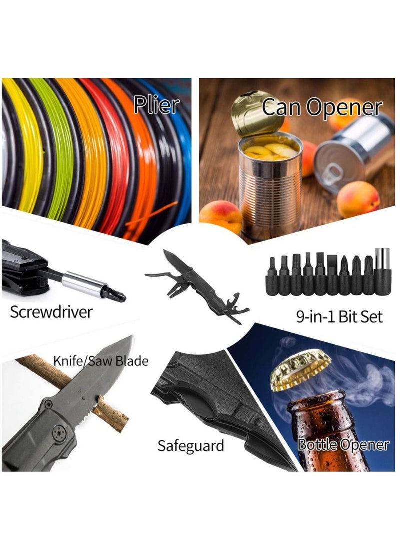 KASTWAVE - Pocket Folding Knife Multi-Tool Utility Folding Pocket Knife with Plier, Bottle/Can Opener, 9 Screwdriver Bits, Great Multitool for Hunting, Hiking, Fishing, Outdoor, Survival, Home Improvements - Image 1
