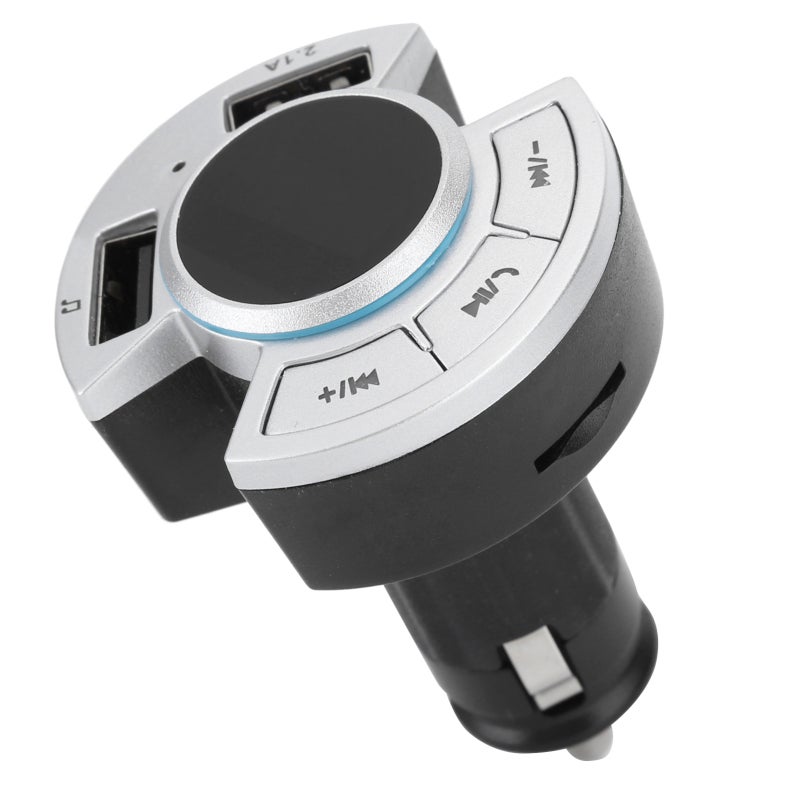 مُرسل إف إم: بلوتوث 5.0، شحن USB بقدرة 2.1 أمبير، دعم سعة 128 جيجا بايت - شاشة أنبوبية رقمية، وظيفة ذاكرة التردد للاستخدام في المركبات - Image 3