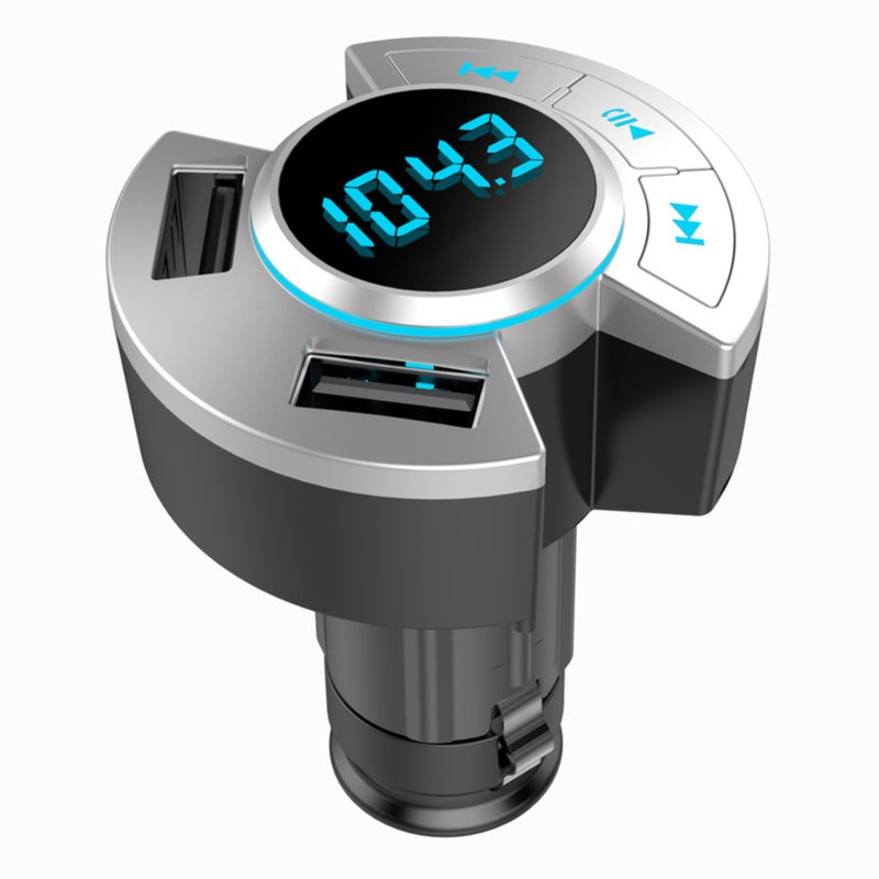 مُرسل إف إم: بلوتوث 5.0، شحن USB بقدرة 2.1 أمبير، دعم سعة 128 جيجا بايت - شاشة أنبوبية رقمية، وظيفة ذاكرة التردد للاستخدام في المركبات - Image 2