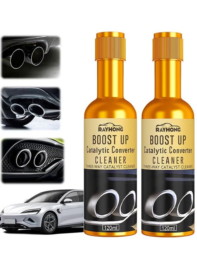 RAYHONG 2PCS Catalytic Converter Cleaner, Engine Cleaner Instant Car Exhaust Handy Cleaner Catalytic Converter Cleaner Auto Parts Engine Boost Up Cleaner Oil Engine Treatment Fuel Injectors Cleaner Kit - Image 1