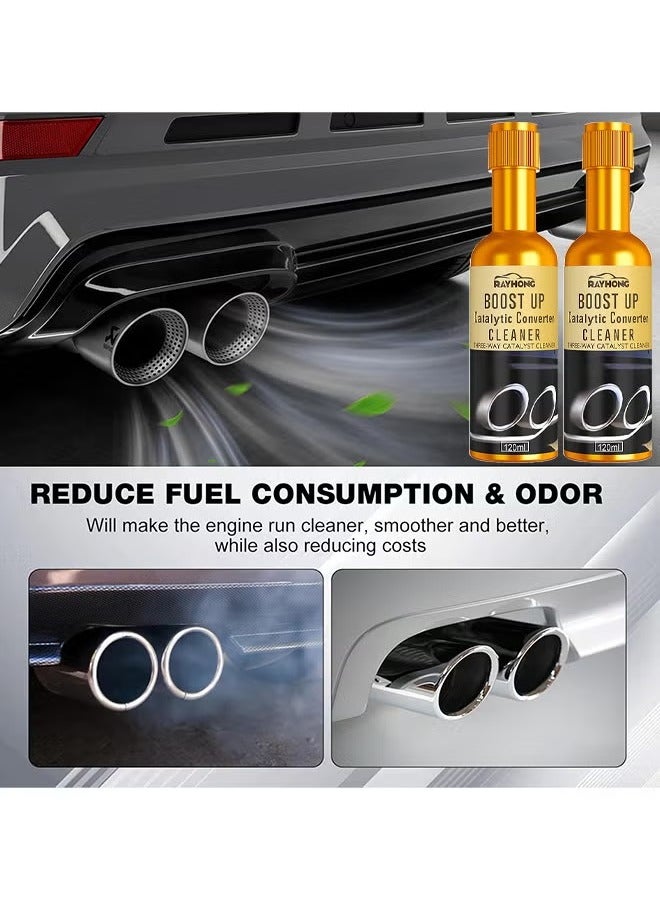 RAYHONG 2PCS Catalytic Converter Cleaner, Engine Cleaner Instant Car Exhaust Handy Cleaner Catalytic Converter Cleaner Auto Parts Engine Boost Up Cleaner Oil Engine Treatment Fuel Injectors Cleaner Kit - Image 4