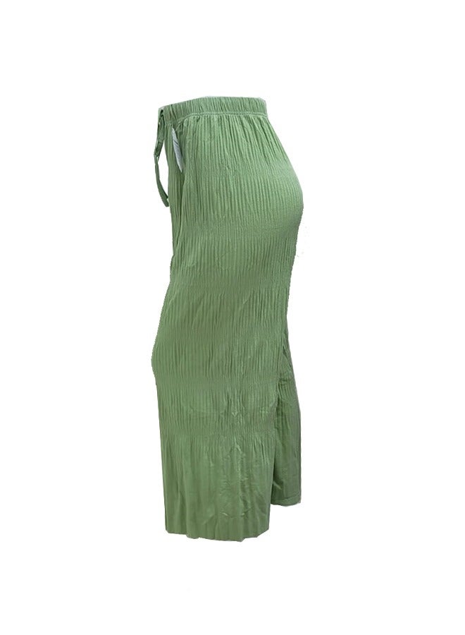 SD Wide Leg Pants With Elastic Waist