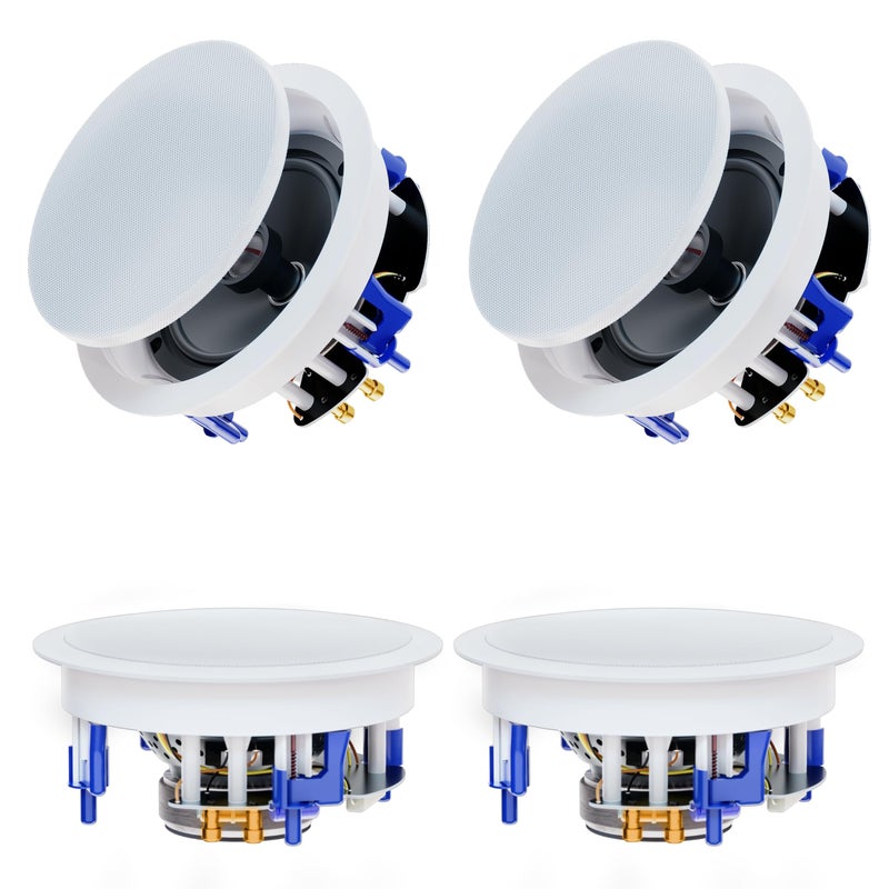 Herdio 65 640Watts 2Way Bluetooth Ceiling Speakers Package Great for Home Theater System Living RoomOfficeFlush Mount Wired4 Speakers - Image 2