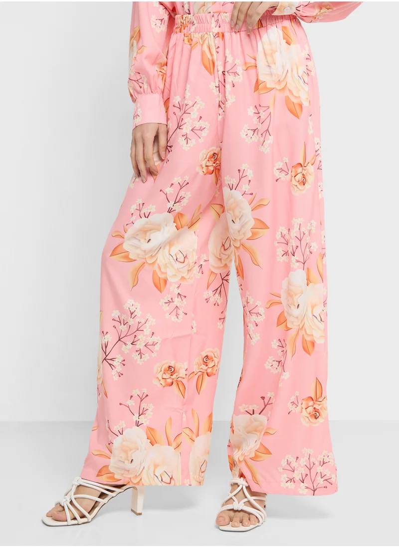 ELLA 3 Piece Floral Top With Inner & Pant Set