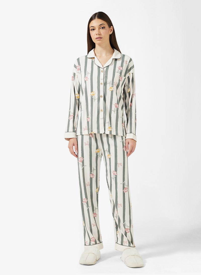 ايلا طقم بيجامة بنقشة الزهور - Image 4