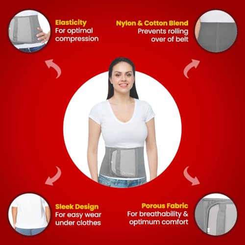 Dr. Ortho Dr.Ortho Abdominal Belt for Women, Post C-Section Surgery, Maternity Waist Support After Delivery, Tummy Reduction, Belly Support Belt Grey (Medium) - Image 3