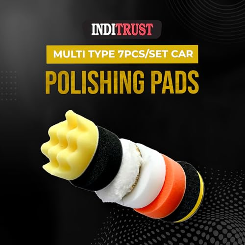 Inditrust Multi type Car Polishing Pads Sponge and Waxing Buffing Woolen Polishing Pads 3inch (7pcs, foam, 3inch) - Image 2