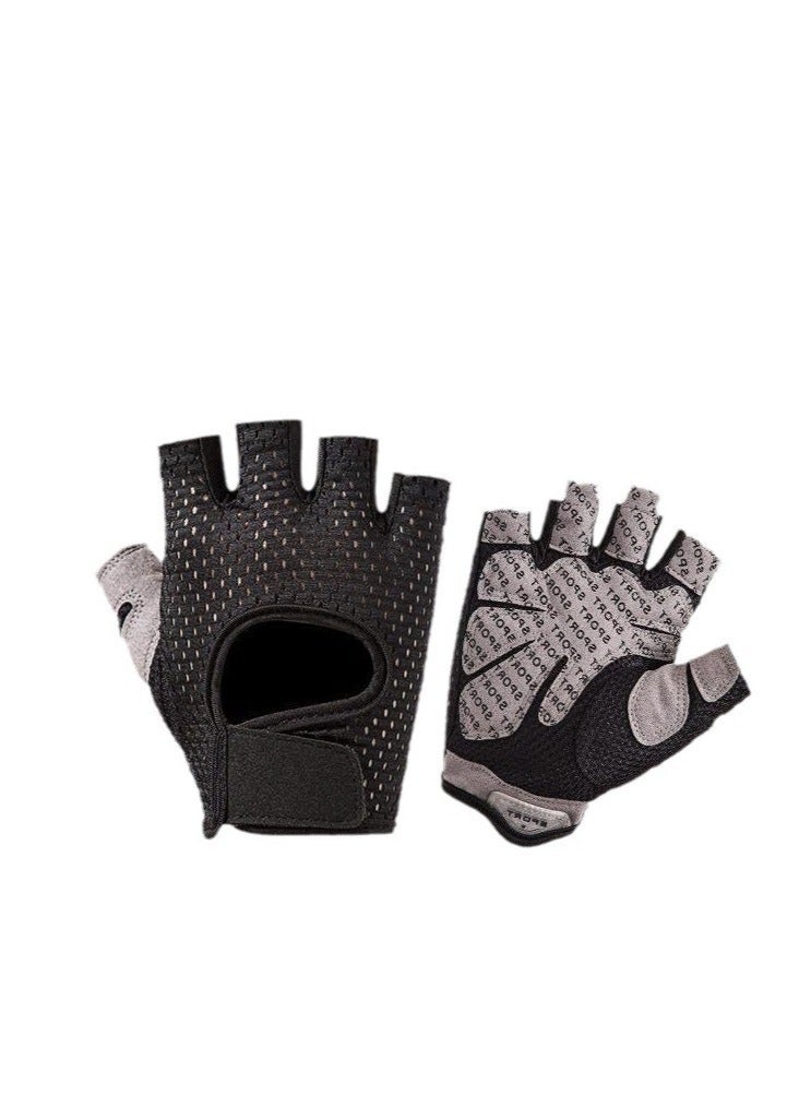 Bukela Breathable Half Finger Gym Gloves – Honeycomb Silicone Grip for Anti-Slip & Enhanced Workout Performance | Mesh Elastic Design | Adjustable Hook & Loop Strap for Perfect Fit | Comfortable & Lightweight Training Gloves - Image 1