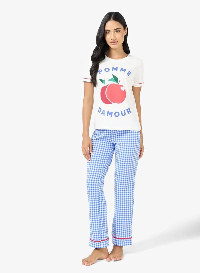 جينجر Graphic T-shirt & Pyjama Set
