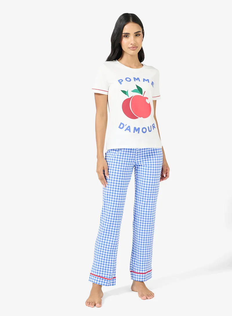 Ginger Graphic T-shirt & Pyjama Set