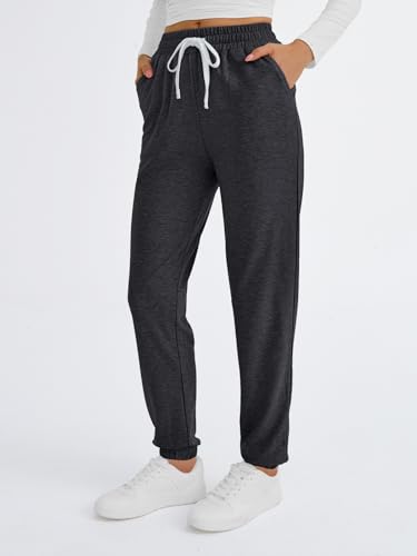 AUTOMET Sweatpants Women with Pockets Lounge Pajama Pants Work Joggers Fall Clothes Winter Business Casual Outfits 2025 BlackGrey XXL - Image 3