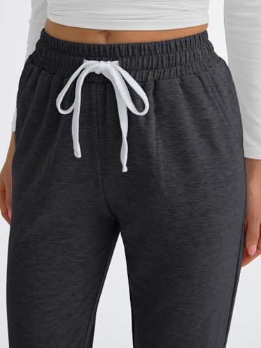 AUTOMET Sweatpants Women with Pockets Lounge Pajama Pants Work Joggers Fall Clothes Winter Business Casual Outfits 2025 BlackGrey XXL - Image 5