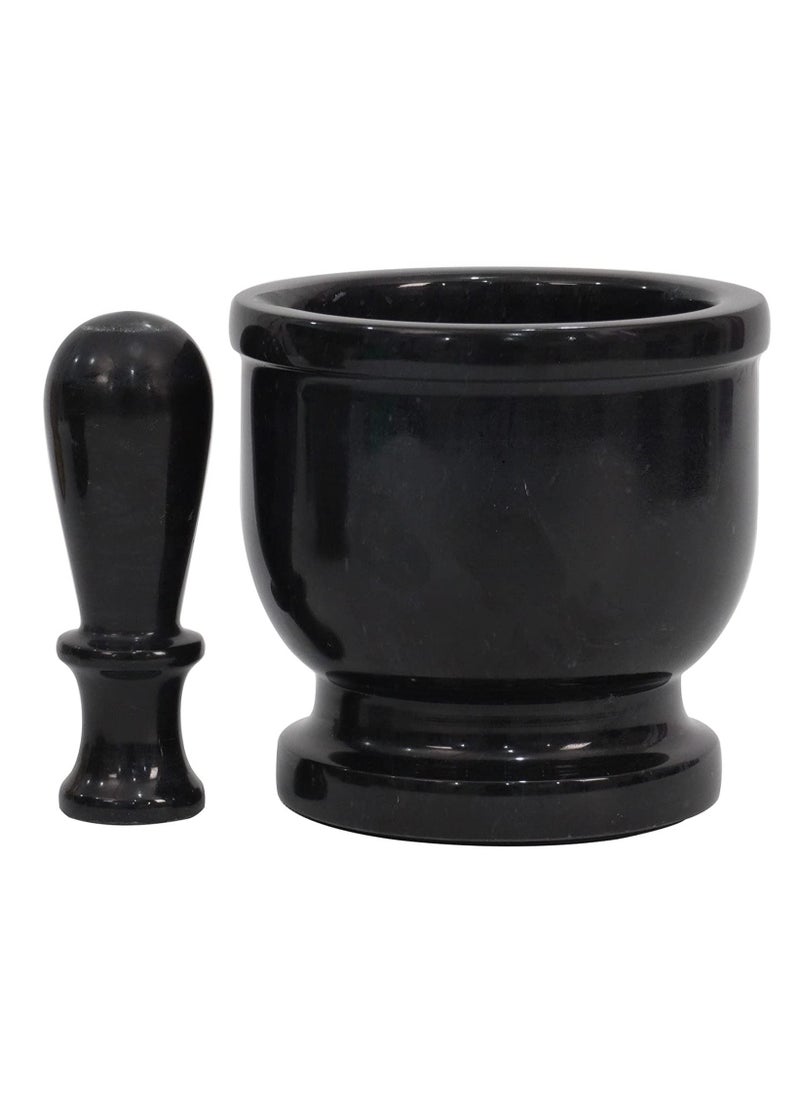 RADICALn Handmade 5 Inches  Marble Granite Black Mortar and Pestle Kitchen Spices Grinder  - Image 3
