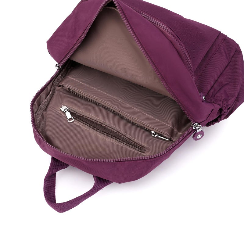 Tanweibago Mini Nylon Women Backpacks,11L Small Ladies backpacks Casual Lightweight Women Shopping Travel Daypack (Purple) - Image 2