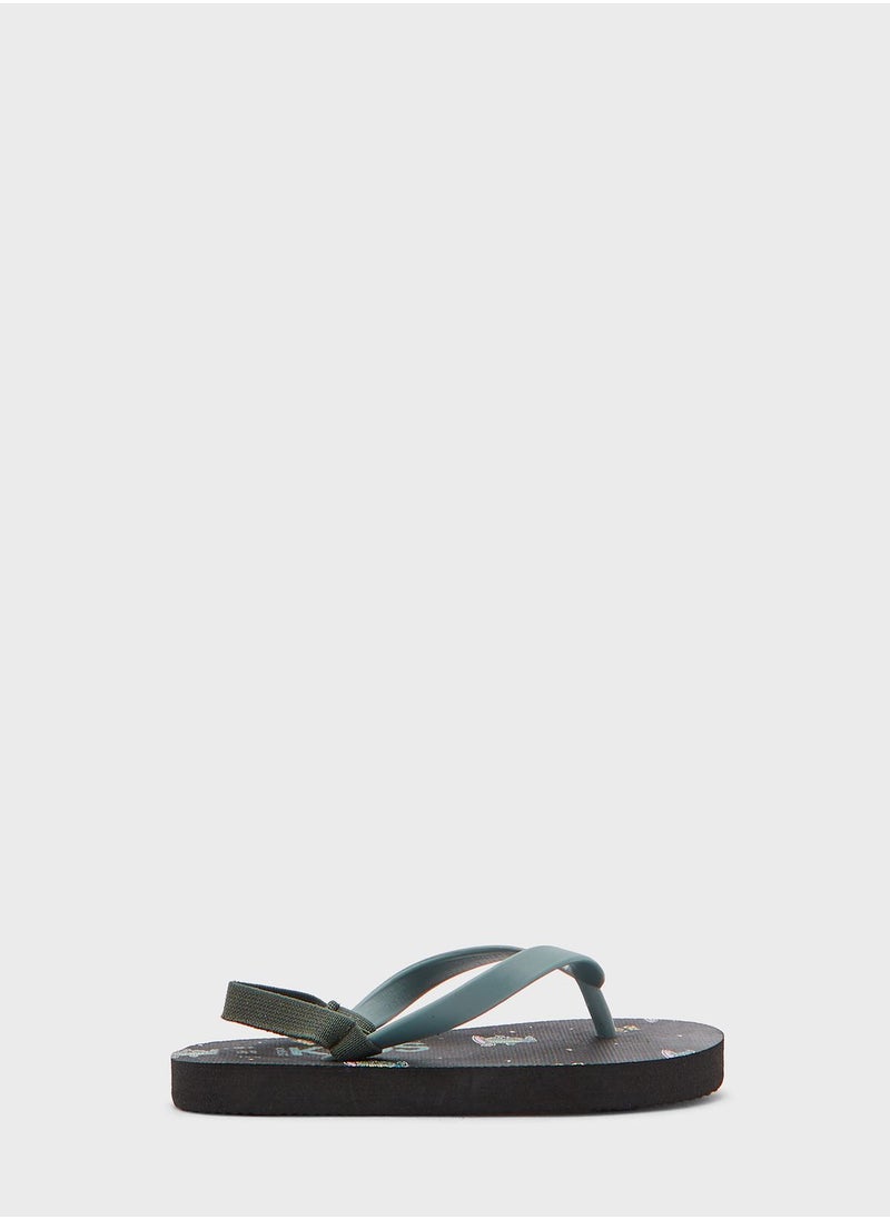 Cotton On Kids Croc Print Flip Flops  - Image 1