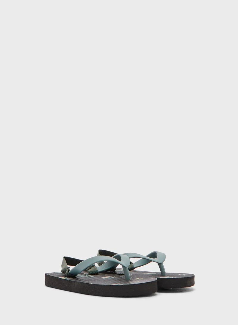Cotton On Kids Croc Print Flip Flops