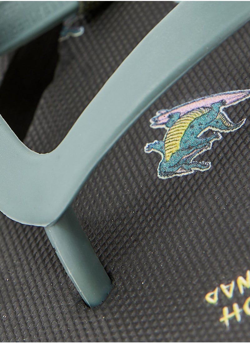 Cotton On Kids Croc Print Flip Flops  - Image 4