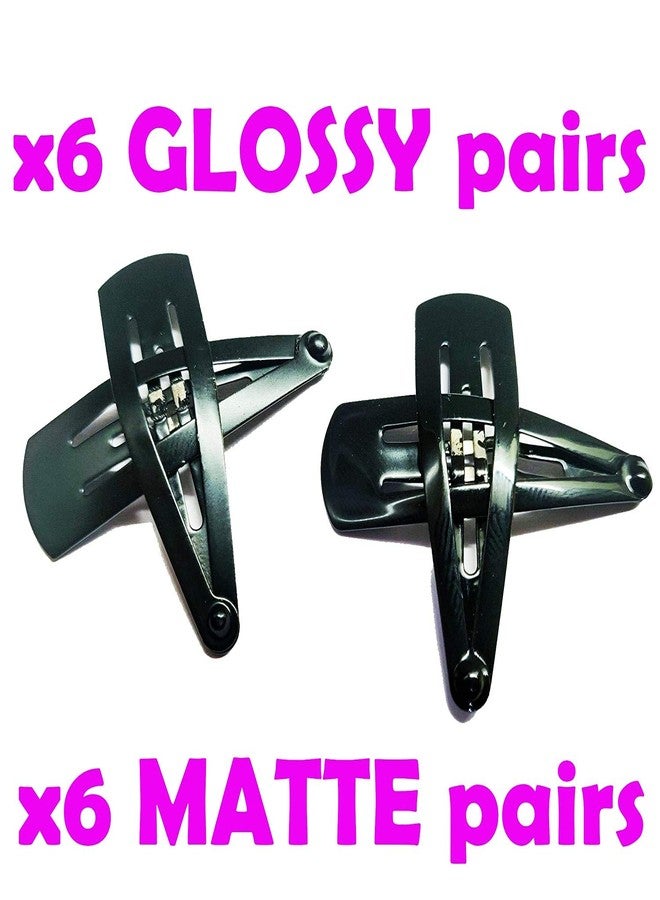 Chronex Big Size of Tic tac Hair Clips Metal Pack of 24 (Black) - Image 4