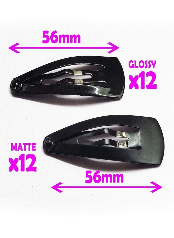 Chronex Big Size of Tic tac Hair Clips Metal Pack of 24 (Black) - Image 3