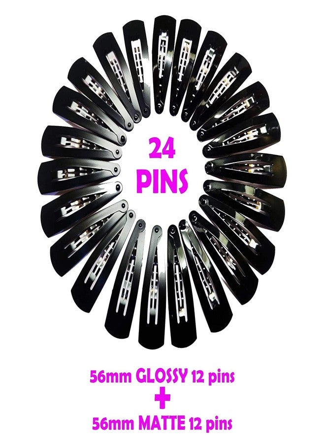 Chronex Big Size of Tic tac Hair Clips Metal Pack of 24 (Black) - Image 2