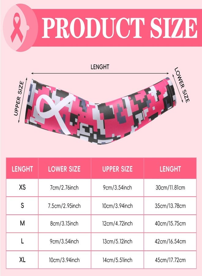 Handepo 12 Pairs Breast Cancer Awareness Football Arm Sleeves Youth Pink Football Arm Sleeves UV Sleeves for Youth Women Men(Camouflage,Camouflage, Medium) - Image 2