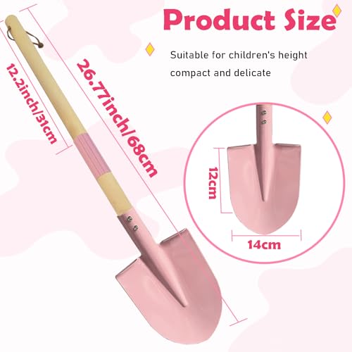 Xifando Small Garden Shovel-Kid's Size Wooden Handle Metal Head Shovel (Pink) - Image 5
