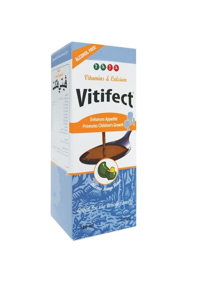 SAJA Pharmaceuticals Vitifect Multivitamin and Calcium Syrup 120 ML  - Image 1