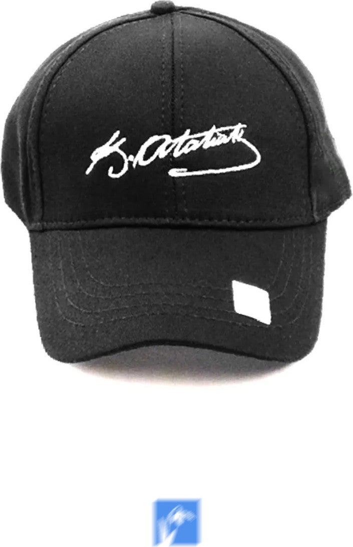 Kardelen Butik Denizli Kardelen Boutique Denizli Eck Textile Unisex Black Ataturk Embroidered Hat - Image 2
