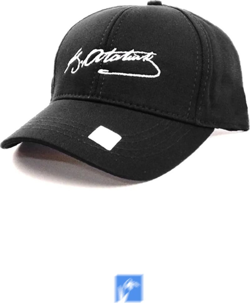 Kardelen Butik Denizli Kardelen Boutique Denizli Eck Textile Unisex Black Ataturk Embroidered Hat - Image 1