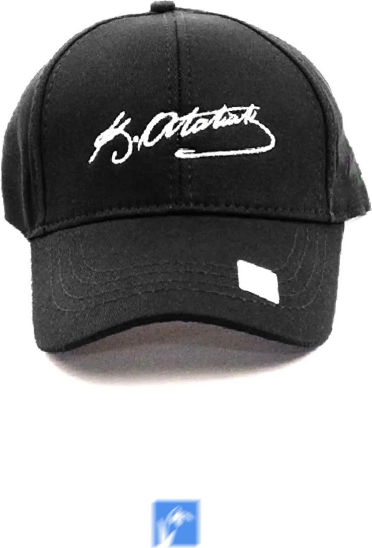 Kardelen Butik Denizli Kardelen Boutique Denizli Eck Textile Unisex Black Ataturk Embroidered Hat - Image 3