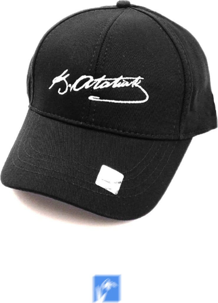 Kardelen Butik Denizli Kardelen Boutique Denizli Eck Textile Unisex Black Ataturk Embroidered Hat - Image 4
