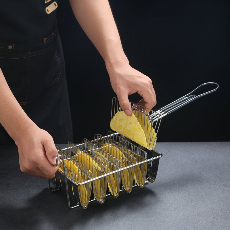 Mexican Pancake Roll Shaped Fried Basket Corn Clip Taco Clip Rack Norpro Taco Press Pancake Rack - Image 4