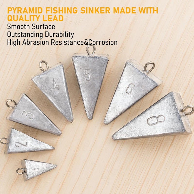 Dr.Fish Pyramid Sinkers Saltwater Lead Fishing Weight 1oz-32oz/2LB Triangle Surf Fishing Bank River Catfishing Pompano - Image 4
