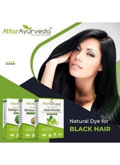ATTAR AYURVEDA Attar Ayurveda Henna Leaves Powder, Indigo Leaves powder and Amla Powder Combo (650 Grams)  - Image 3