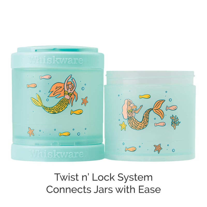 Whiskware Stackable Snack Containers for Kids and Toddlers, 3 Stackable Snack Cups for School or Travel, Mermaid (Pack of 1) - Image 3