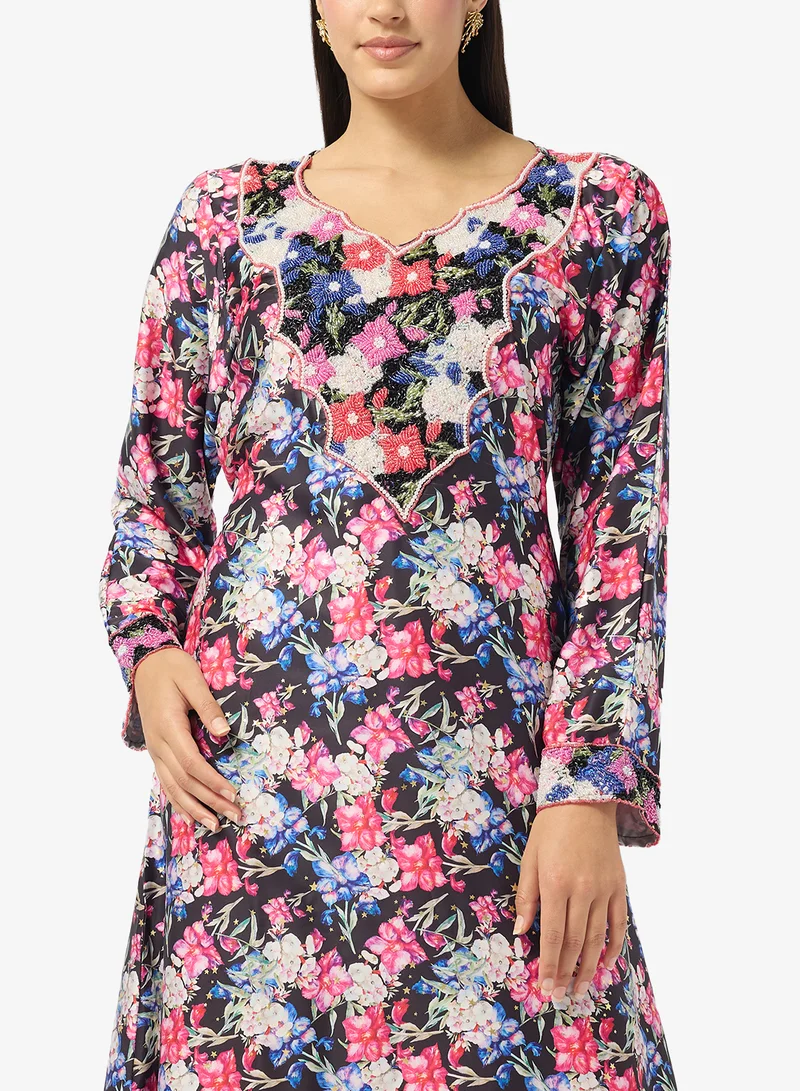 Arabian Closet  Embellished Belted Jalabiya for Women | Best Price UAE