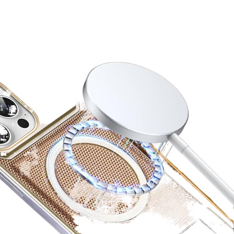 غطاء MagSafe | حماية من السقوط | Gold ملمس جلد | مقاوم للصدمات لـ Samsung Galaxy S23 - Image 4
