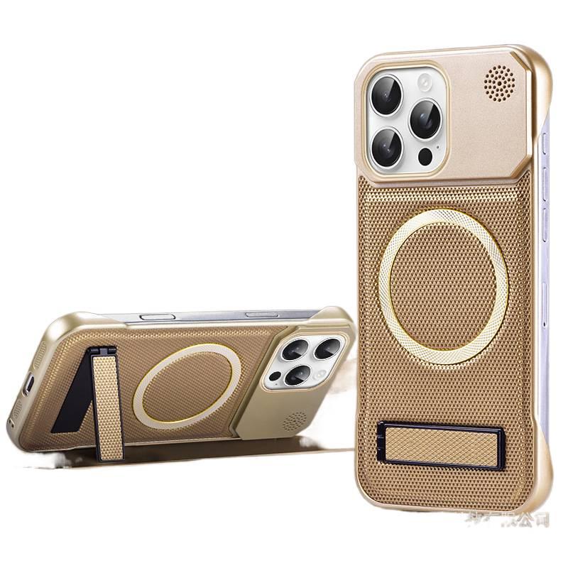 غطاء MagSafe | حماية من السقوط | Gold ملمس جلد | مقاوم للصدمات لـ Samsung Galaxy S23 - Image 1