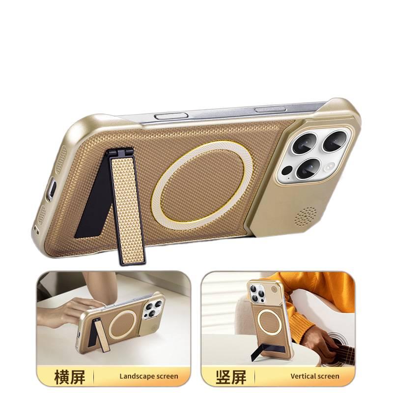 غطاء MagSafe | حماية من السقوط | Gold ملمس جلد | مقاوم للصدمات لـ Samsung Galaxy S23 - Image 3