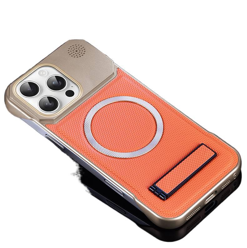 غطاء MagSafe | حماية من السقوط | Gold ملمس جلد | مقاوم للصدمات لـ Samsung Galaxy S23 - Image 2