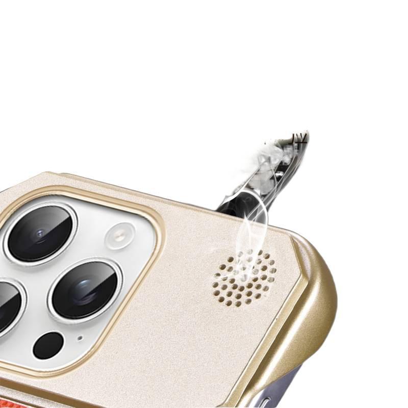 غطاء MagSafe | حماية من السقوط | Gold ملمس جلد | مقاوم للصدمات لـ Samsung Galaxy S23 - Image 5