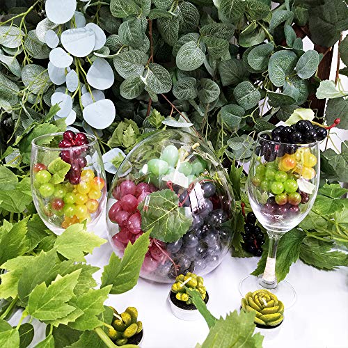 windiy Supla 10 Pack Assorted Artificial Grapes Frosted Grape Clusters Decorative Grapes Bunches Rubber Grape Bundles in Black Purple Red Green for Vintage Wedding Favor Fruit Wine Décor Faux Fruit Props - Image 5