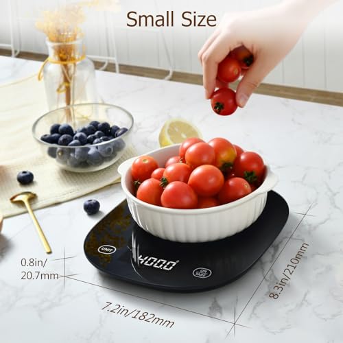Arboleaf Smart Food Kitchen Scale, 22lb Digital Food Scale with Nutritional Calculator, Smart Kitchen Weighing with App for Macro, Keto, Calorie, Cooking, Grams and Ounces, 0.1oz/0.5g，Black - Image 4