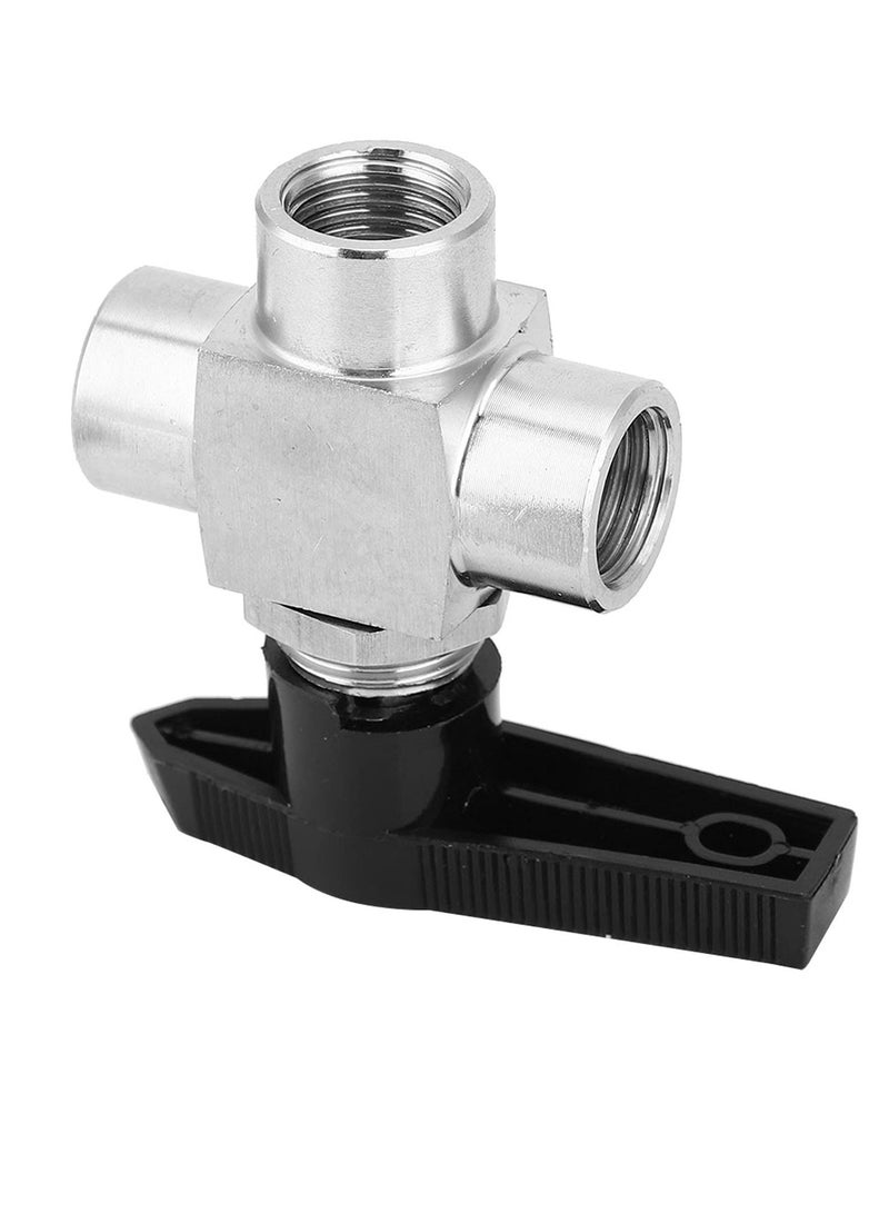 SYOSI Ball Valve Thread Stainless Steel Valve 3 Way Stainless Steel Ball Valve BSPP Female Thread Valve Air Tube Hand Valve for Water Gas Oil Fuel Etc Pipe Flow Control BSPP 1/4inch - Image 5