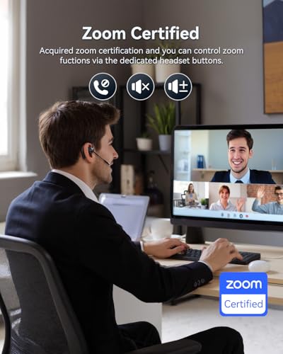 EMEET Airflow Open Ear Headphones with Mic Zoom Certified True Wireless Headsets with Detachable Microphone ENCVoiceCore 20 Noise Cancelling Bluetooth 53 MultiPoint Wireless Earbuds for Work - Image 3