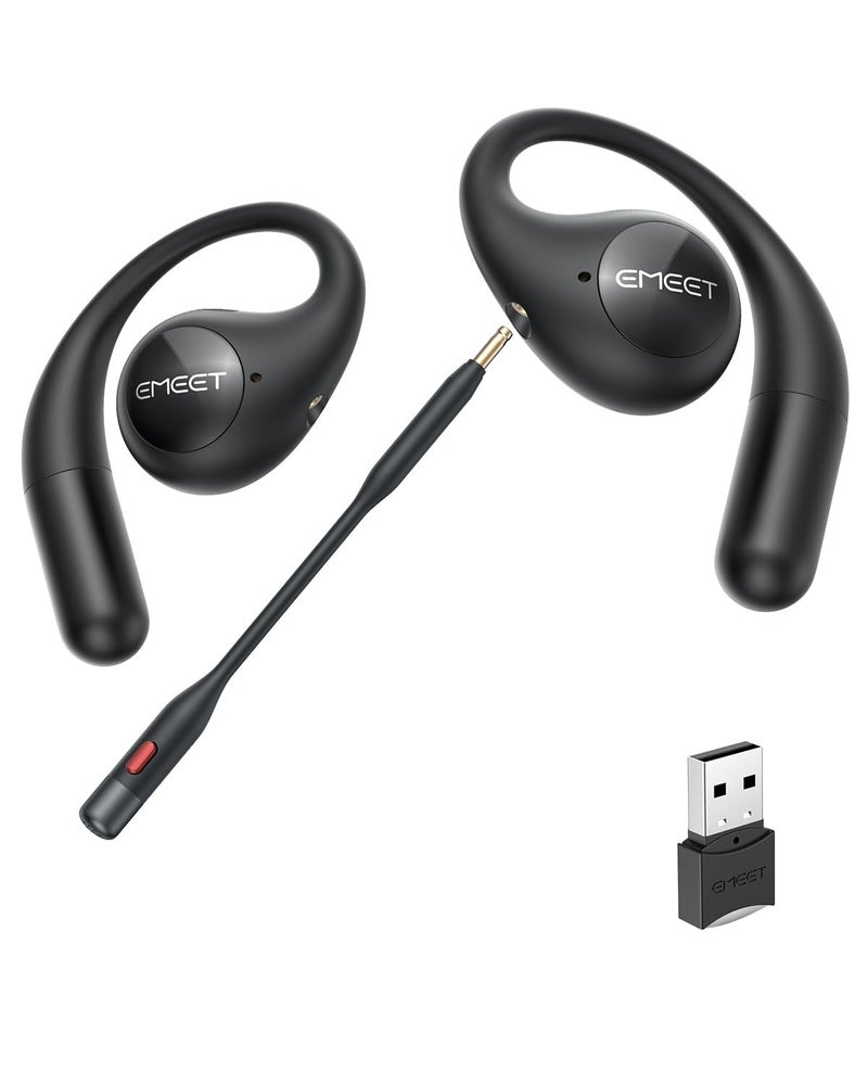 EMEET Airflow Open Ear Headphones with Mic Zoom Certified True Wireless Headsets with Detachable Microphone ENCVoiceCore 20 Noise Cancelling Bluetooth 53 MultiPoint Wireless Earbuds for Work - Image 2