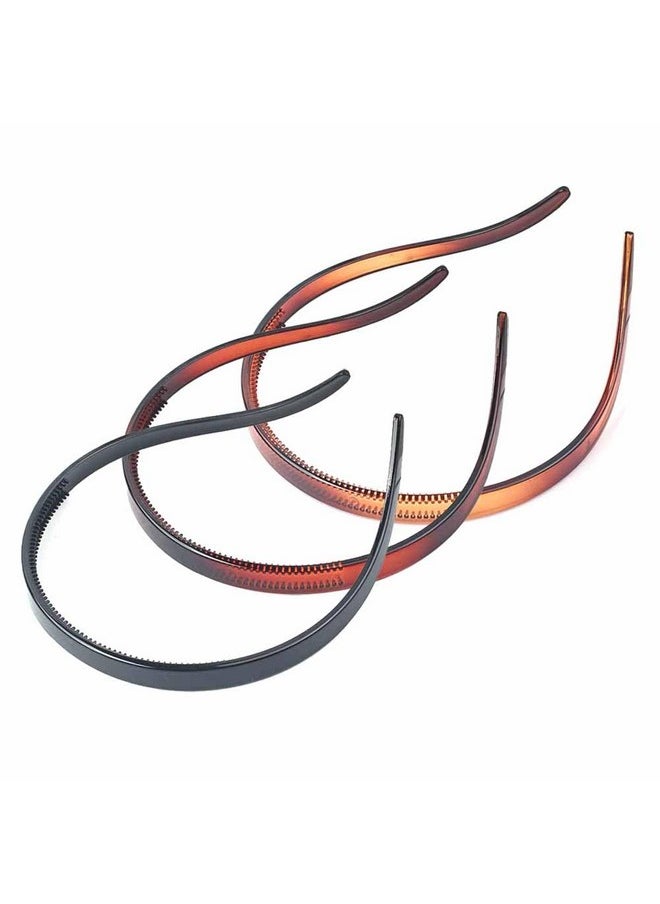Teensery 3 Pcs Flex No Pressure Headbands Plastic Teeth Comb Hair Bands Nonslip Hair Hoop Headwear Hair Accessories For Women And Girls  - Image 1