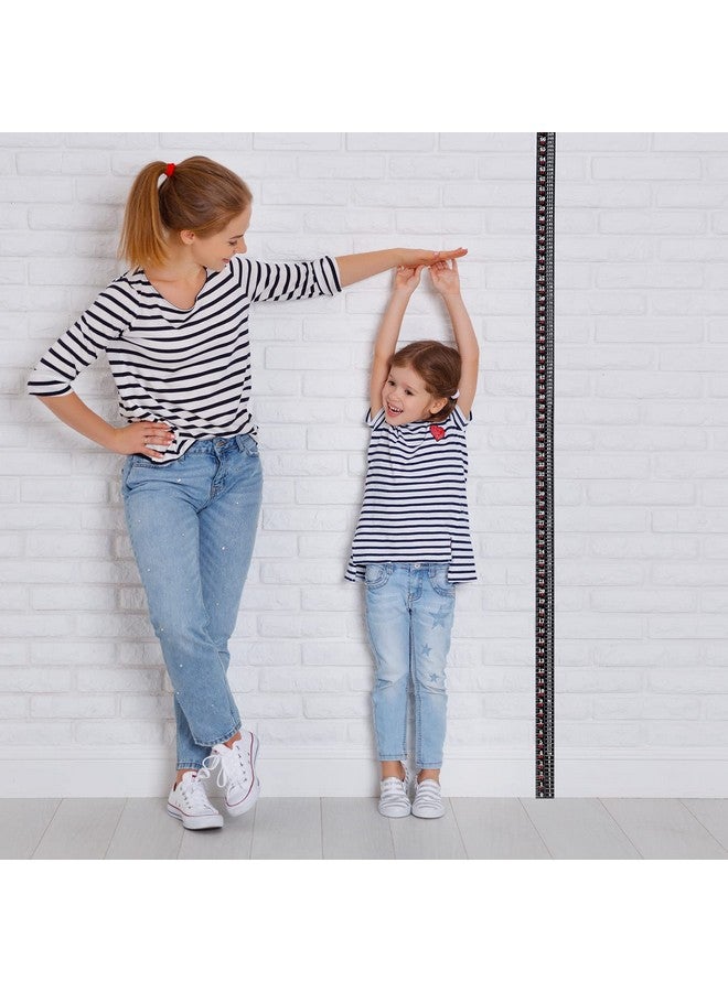 Tatuo Growth Chart Wall Labels Height Indicator Tape Ruler Growth Chart Decor Height Indicator Adhesive Ruler for Home Room Measuring (Black) - Image 5