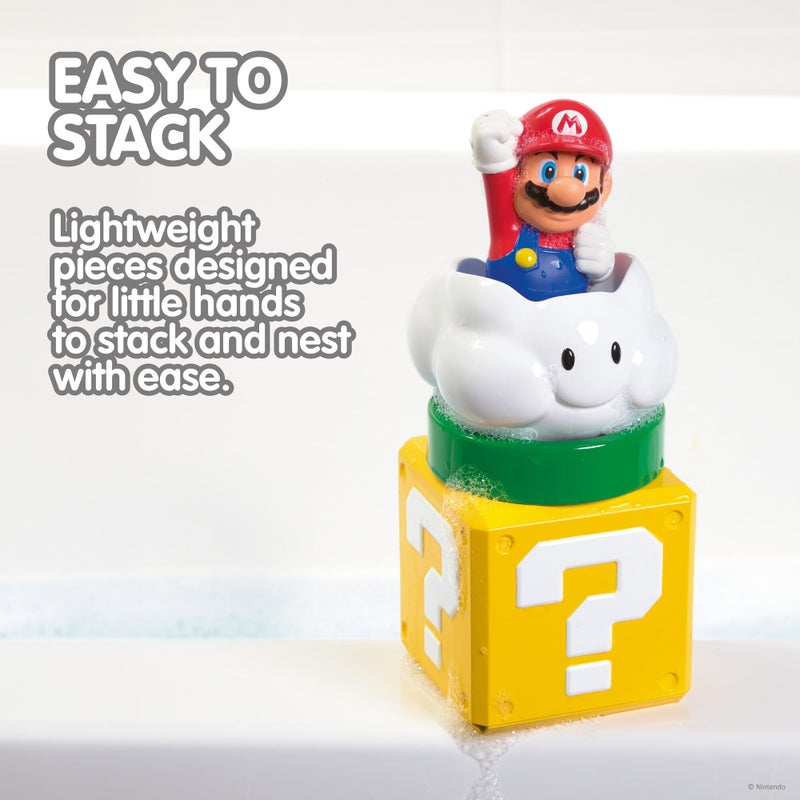 TOMY My Mario Pour & Nest Bath Playset by TOMY Toomies - Pouring Toddler Water Toys for Bath or Pool - Officially Licensed Mario Toys - Easter Basket Stuffers for Kids - Ages 2 Years and Up - Image 5